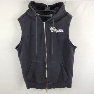 Popaganda GXG Sleeveless Hoodie Streetwear Hooded Full Zip Sweatshirt Vest